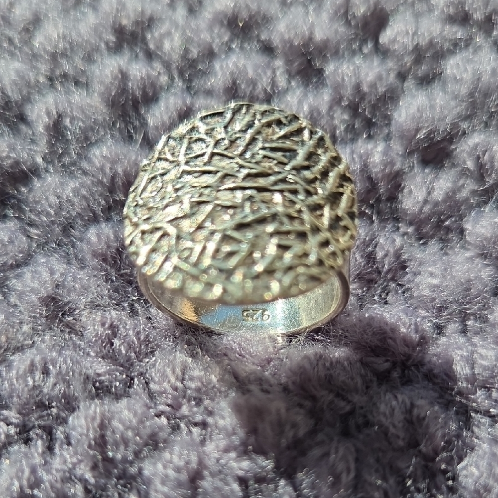 Elegant Textured Silver Ring